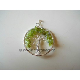 Silver Tree of life Peridot Pendants