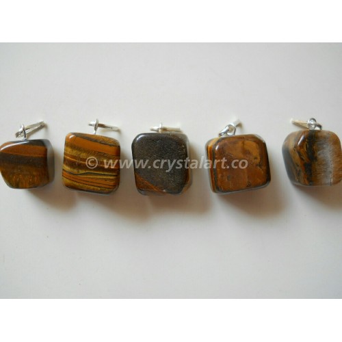 Tiger Eye Tumbled Stone Pendants