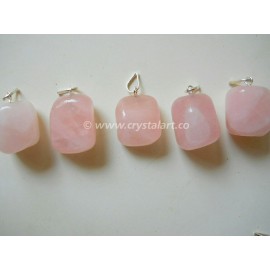 Rose Quartz Tumbled Stone Pendants