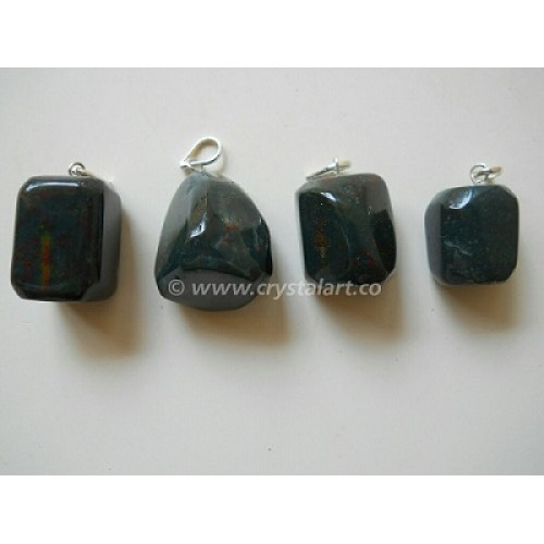 Blood Stone Tumbled Stone Pendants