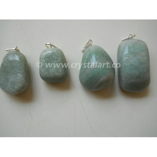 Green Aventurine Tumbled Stone Pendants