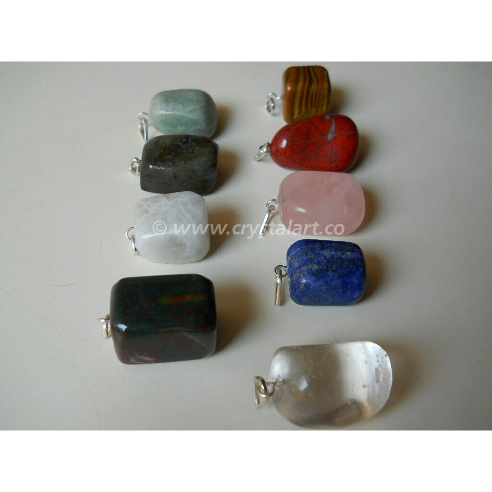 Mix Gemstone Tumbled Stone Pendants