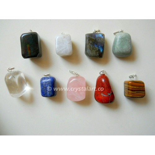 Mix Gemstone Tumbled Stone Pendants