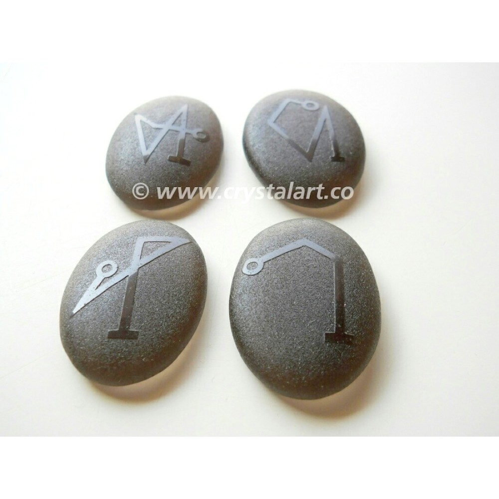 Black Obsidian Archangel Emboss Cabochon Set