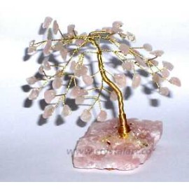 100 chips Rose Quartz Agate Stone Base Tree