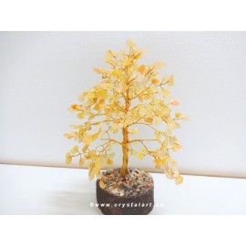 Yellow Aventurine 150 Chips Wooden Base Gemstone Tree