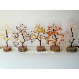 Mix 150 Chips Wooden Base Gemstone Tree