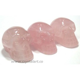 Rose Quartz Carved Skull Shape