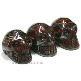 Red-Tiger Eye Carved Skull Shape