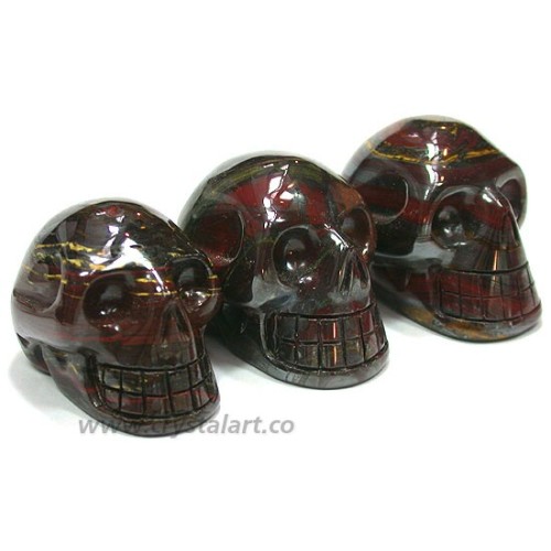 Red-Tiger Eye Carved Skull Shape