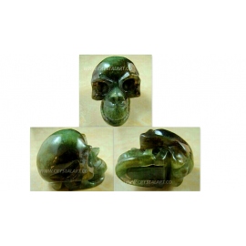 Chinese Green Jade Carved Skull Shape