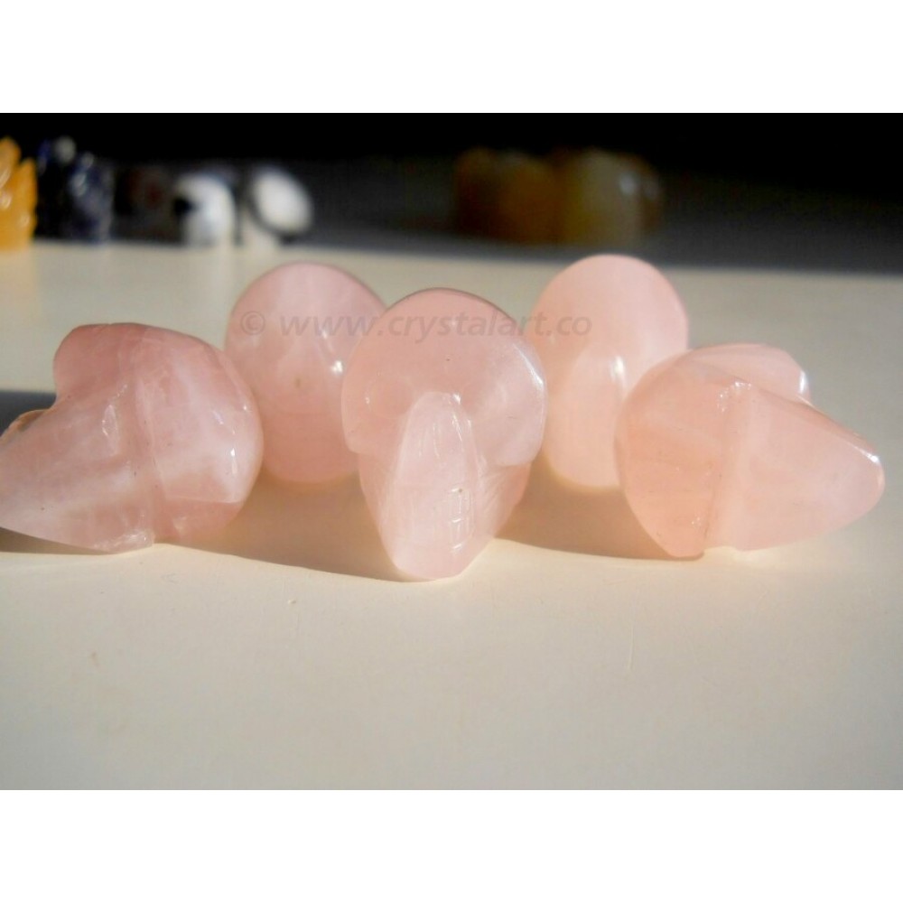 Rose Quartz Carved Skull Shape