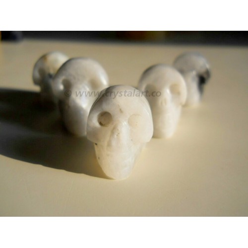 Rainbow Moonstone Carved Skull Shape 