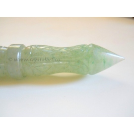 Green Aventurine Carving Ganesha Healing Wand