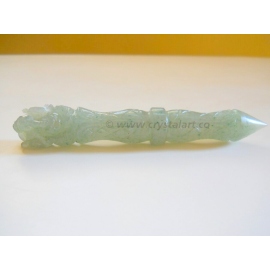 Green Aventurine Carving Ganesha Healing Wand