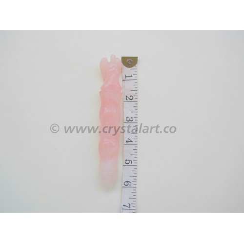 Rose Quartz Big Size Carving Angel Healing Wand