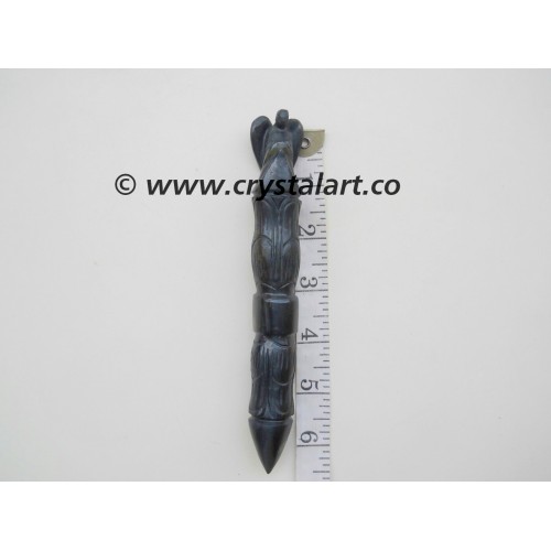 Black Tiger Eye Angel Carving Healing Stick