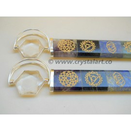 Spinning Star Symbolic Chakra Crystal Healing Stick