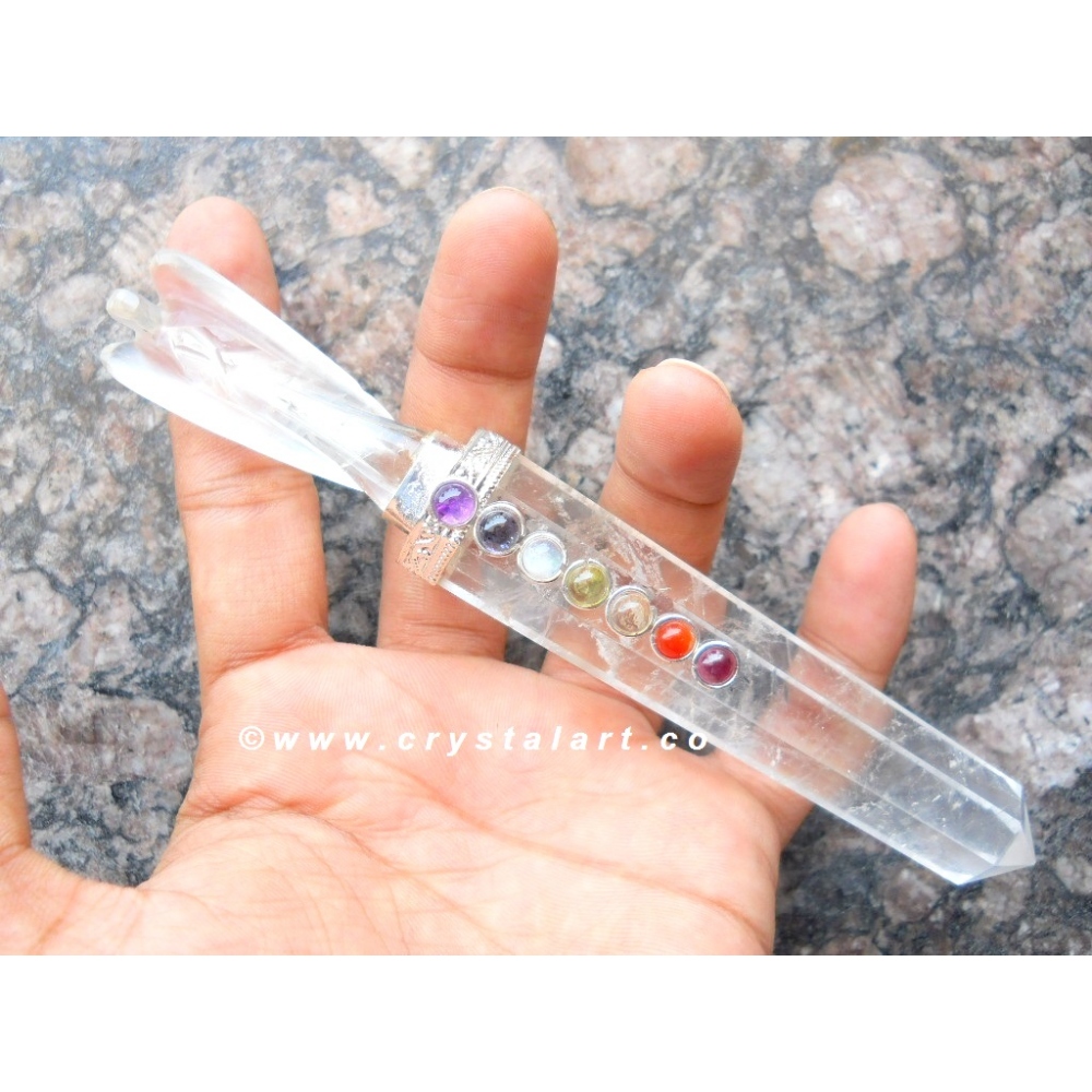 Crystal Quartz Chakra Stones Angel Healing Stick