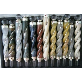 Gemstone Twisted Spiral Healing Stick
