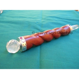 Red Jasper Twisted Spiral Healing Faceted Wands