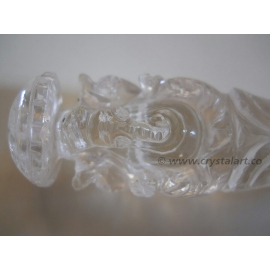 Crystal Quartz Carving Ganesha Healing Wand