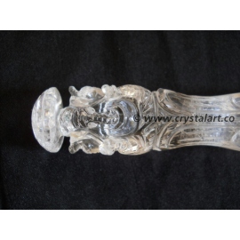 Crystal Quartz Carving Ganesha Healing Wand