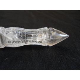 Crystal Quartz Carving Ganesha Healing Wand