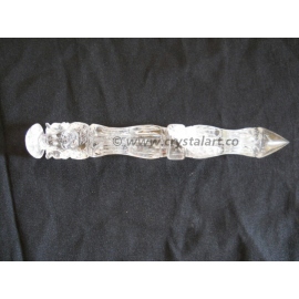 Crystal Quartz Carving Ganesha Healing Wand