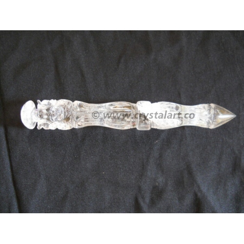 Crystal Quartz Carving Ganesha Healing Wand