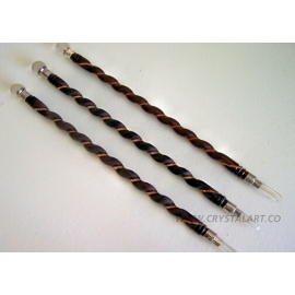 Crystal Quartz Twisted Spiral Wooden Extra Long Healing Wand