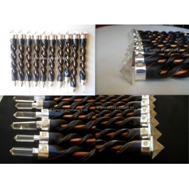 Crystal Pyramid Twisted Wooden Healing Wand