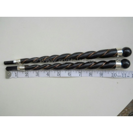 Black Agate Extralong Twisted Wooden Healing Wand