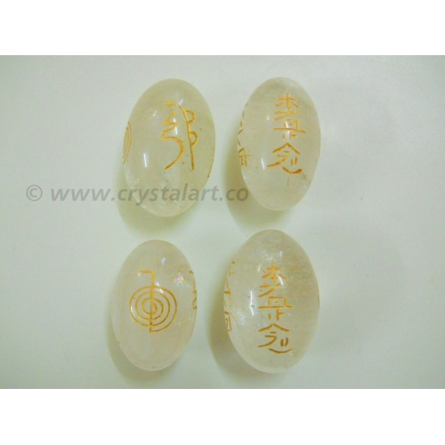 Crystal Quartz Reiki Engraved lingam