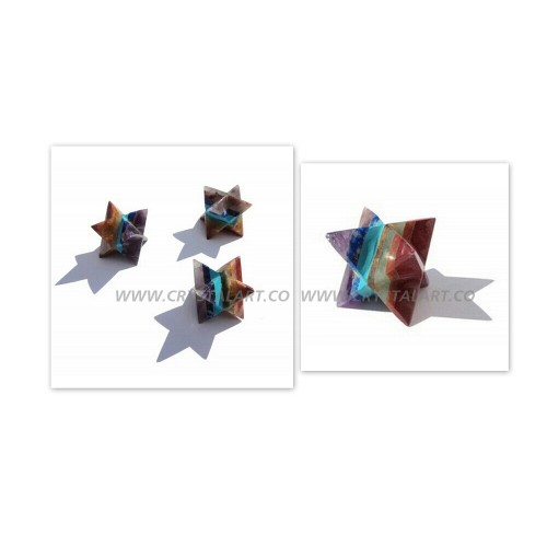 7 Chakra Bonded Small Merkaba Star