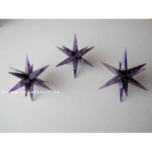 Amethyst 12 Point Merkaba Star