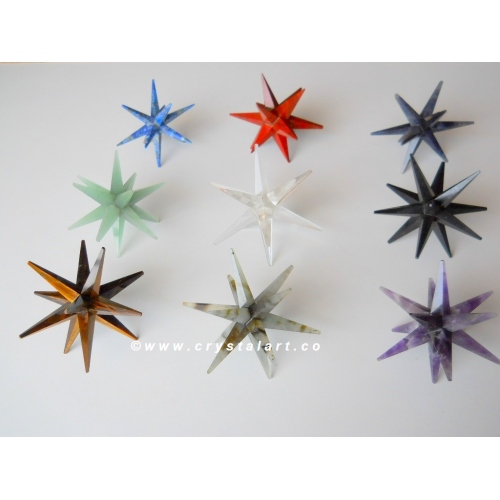Mix Gemstone 12 Point Merkaba Star