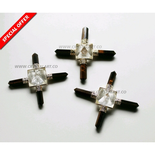 Tiger Eye Crystal Pyramid Energy Generator Tools