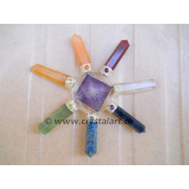 Amethyst Agate Pyramid 7 Chakra Energy Generator Tools