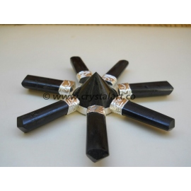 Black Tourmaline 3 Side 7 Points Energy Generator Set