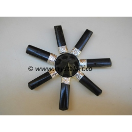 Black Tourmaline 3 Side 7 Points Energy Generator Set
