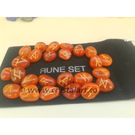 Red Carnelian Rune Set with Pouch