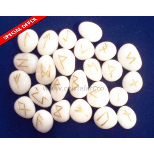 White-King Agate Rune Set