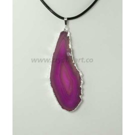 Ruby Onyx Slice Metal Pendants