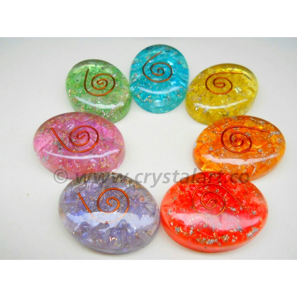 Gemstone Chakra Reiki Symbol Cabochon Set
