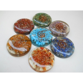 Gemstone Chakra Orgone Round Cabs Set