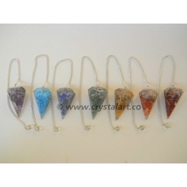 7 Chakra Faceted Orgone Pendulum