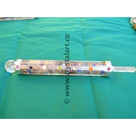 Gemstone 7 Chakra Faceted Ball Orgone Healing Stick