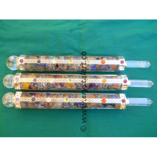 Gemstone 7 Chakra Orgone Healing Stick