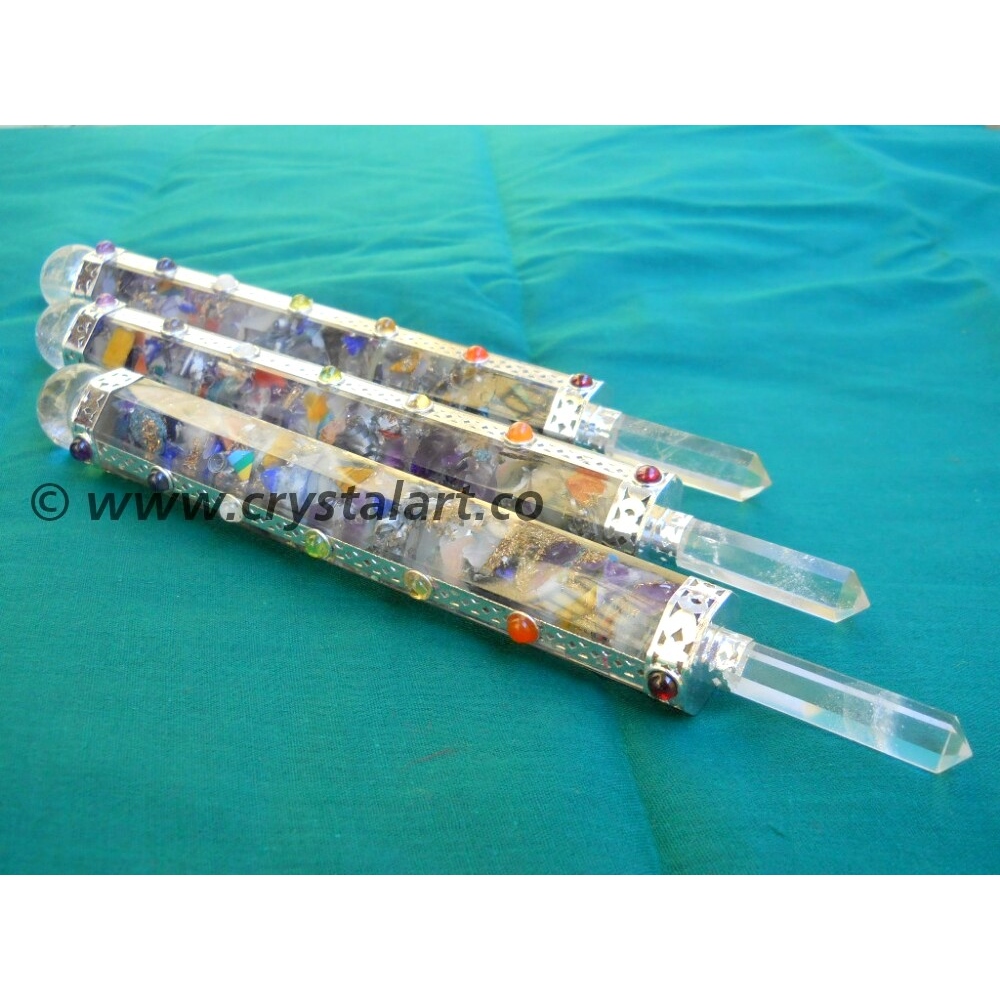 Gemstone 7 Chakra Orgone Healing Stick